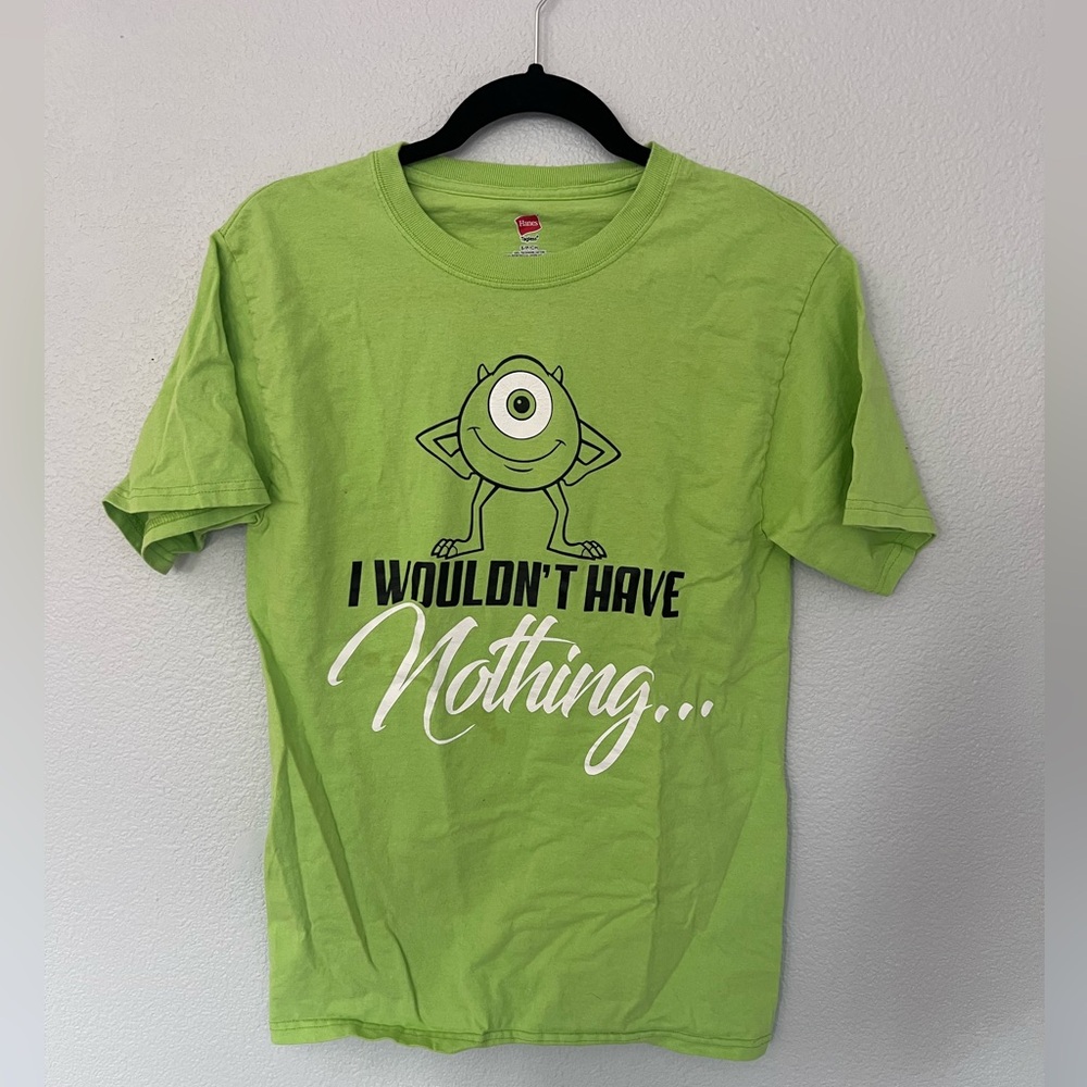 Disney Monsters Inc Neon Green Graphic Tee Size Small